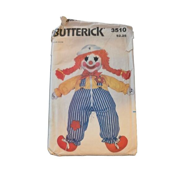 Vintage Butterick Pattern 3510 Stuffed Craft Learning Doll W/transfers UNCUT - Picture 1 of 2